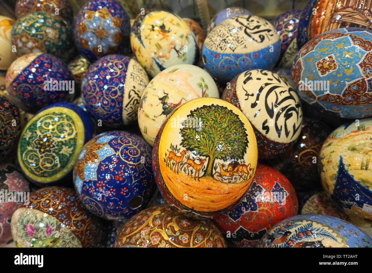 Los huevos de avestruz pintados de Jordania Fotografía de stock - Alamy