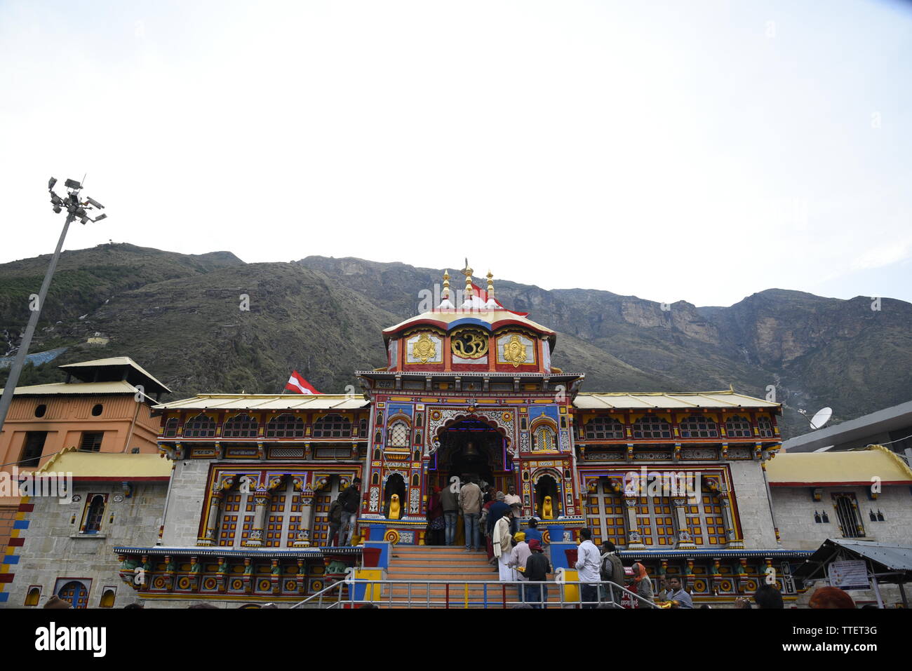 Lugar Santo Señor Vishnu Badrinath Templo 2019, Badrinath ciudad, distrito de Chamoli, Uttrakhand, India, Asia Foto de stock