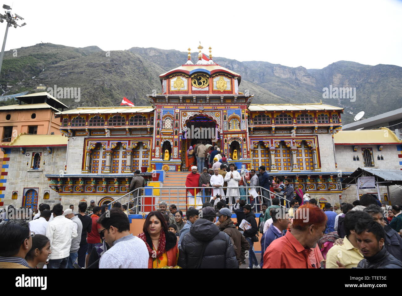 Lugar Santo Señor Vishnu Badrinath Templo 2019, Badrinath ciudad, distrito de Chamoli, Uttrakhand, India, Asia Foto de stock