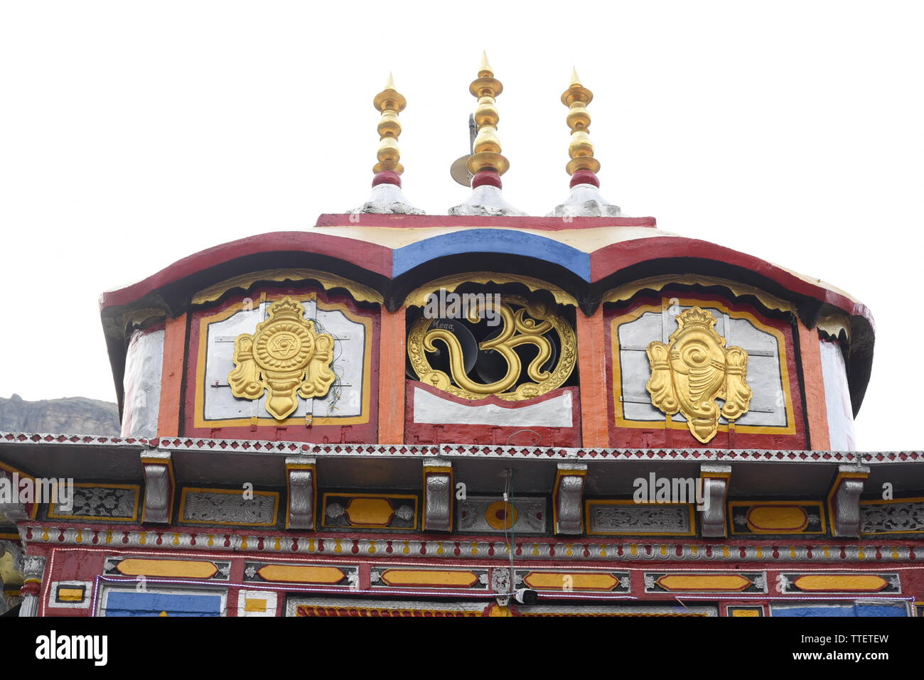 Lugar Santo Señor Vishnu Badrinath Templo 2019, Badrinath ciudad, distrito de Chamoli, Uttrakhand, India, Asia Foto de stock