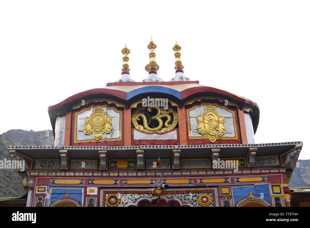 Lugar Santo Señor Vishnu Badrinath Templo 2019, Badrinath ciudad, distrito de Chamoli, Uttrakhand, India, Asia Foto de stock