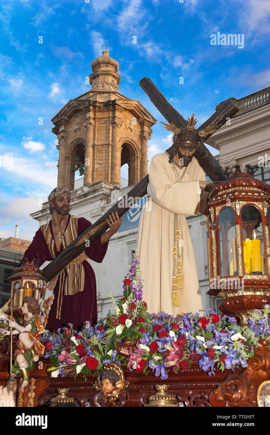 La Semana Santa. La hermandad del Nazareno del Amor. Cádiz. Región de Andalucía. España. Europa Foto de stock