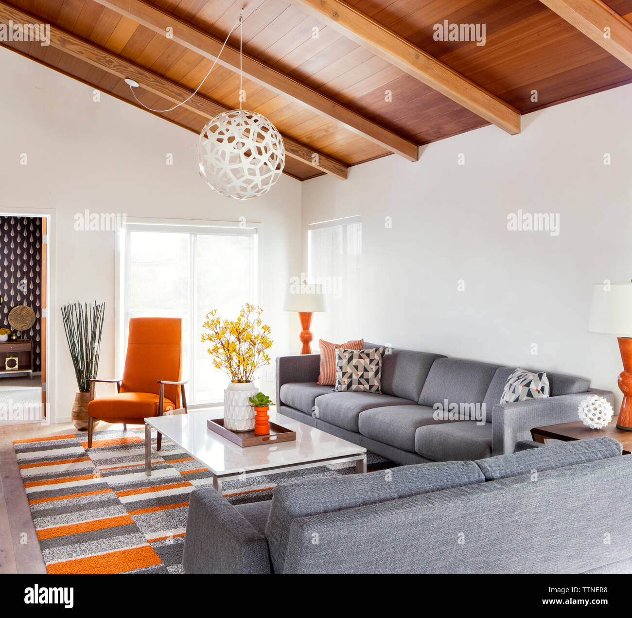 Interior de la sala de estar moderna Foto de stock
