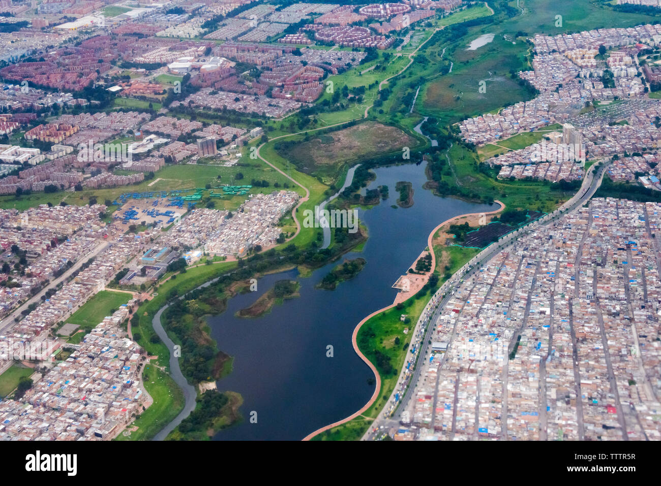 Vista aérea de Bogotá, Colombia Foto de stock