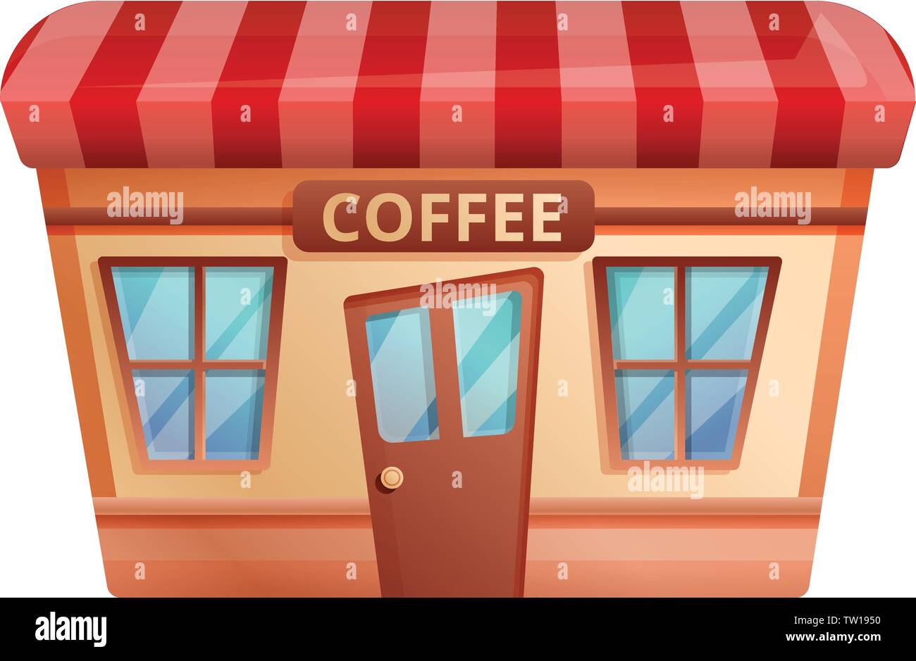 Cafetería icono. Caricatura de cafetería icono vectoriales para diseño web  aislado sobre fondo blanco Imagen Vector de stock - Alamy