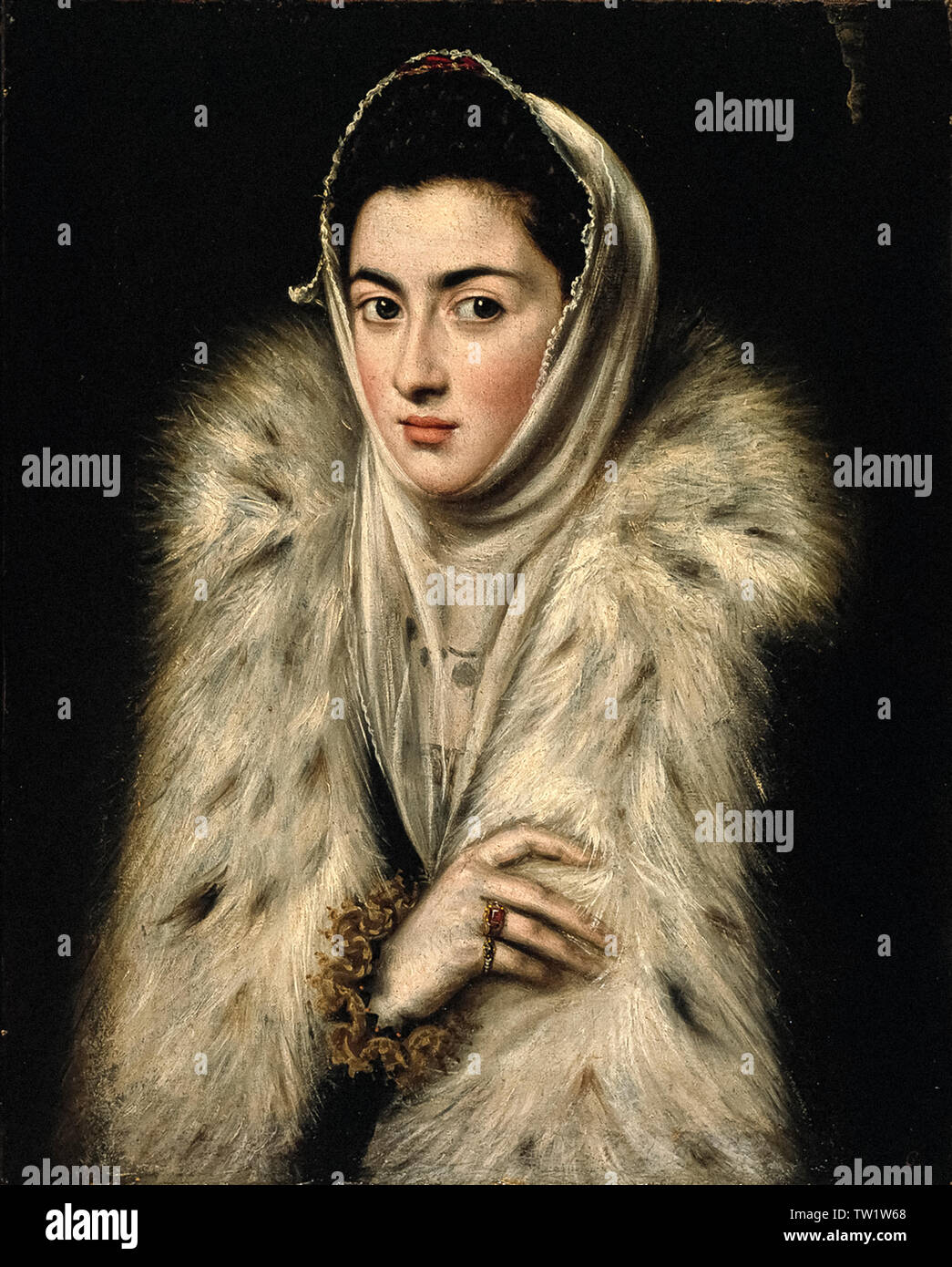 (Doménikos Theotokópoulos, El Greco) una dama en una envoltura de pieles, tarde1570s - Glasgow museos, galerías de arte y museos, Kelvingrove Foto de stock