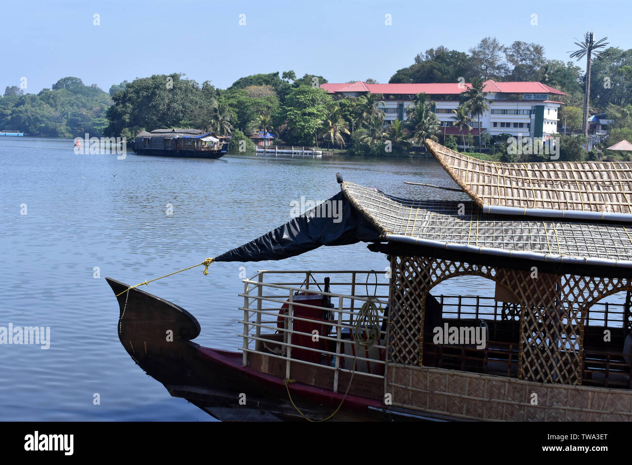 Casa Barco de Kerala. Foto de stock