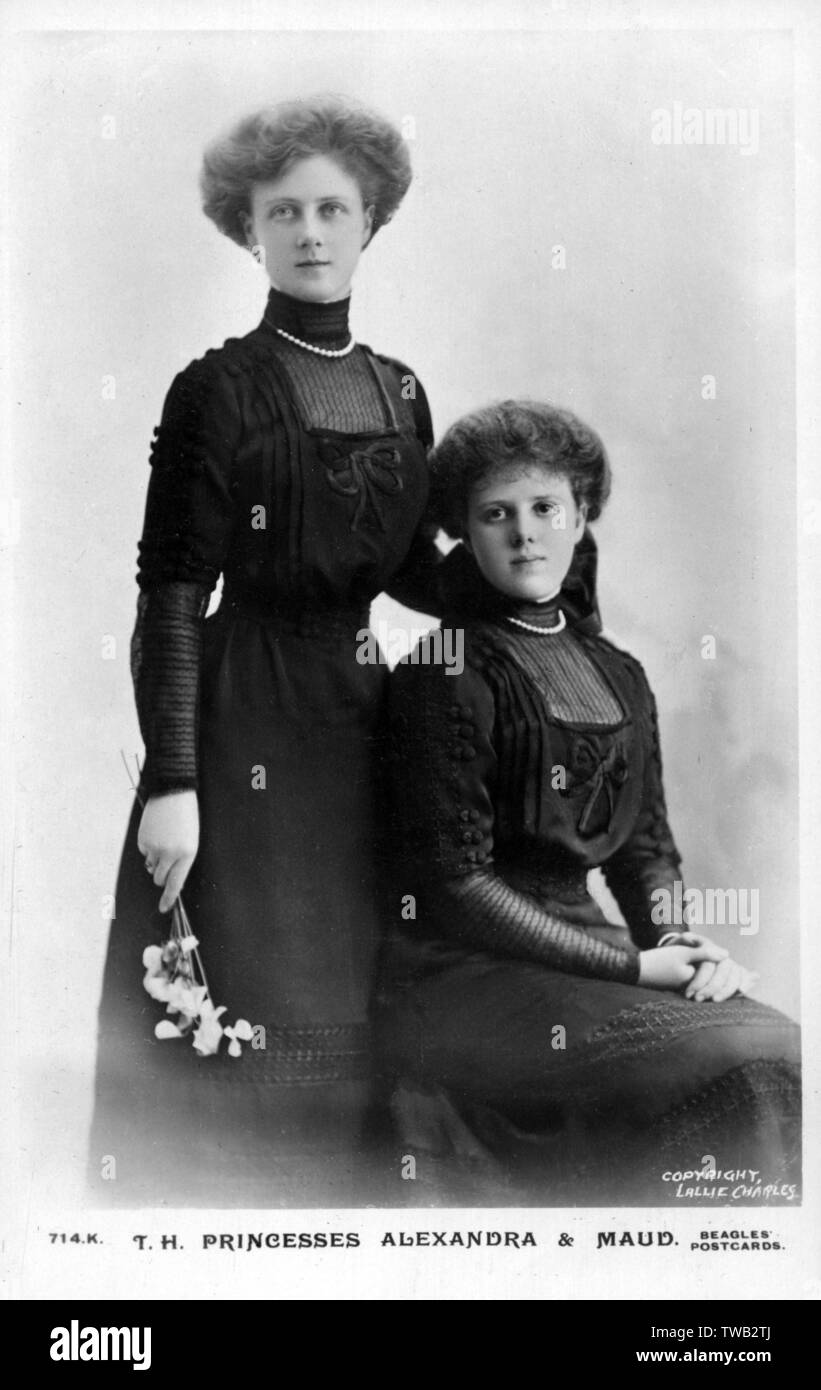 Alexandra, duquesa 2nd de Fife y su hermana la Princesa Maud Foto de stock