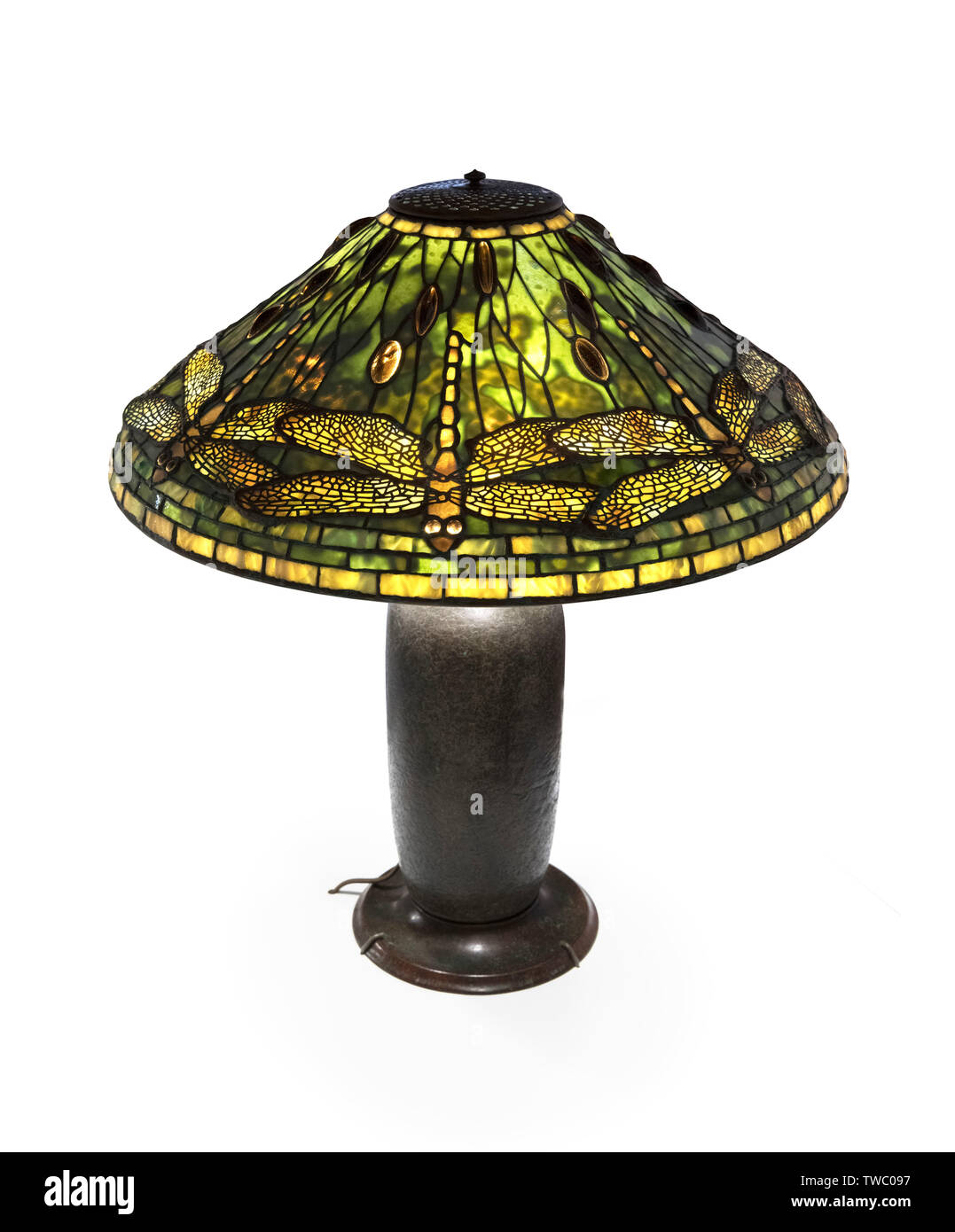 Lámpara de Tiffany. Dragonfly Lámpara de mesa por Tiffany Studios, c.1904. Foto de stock