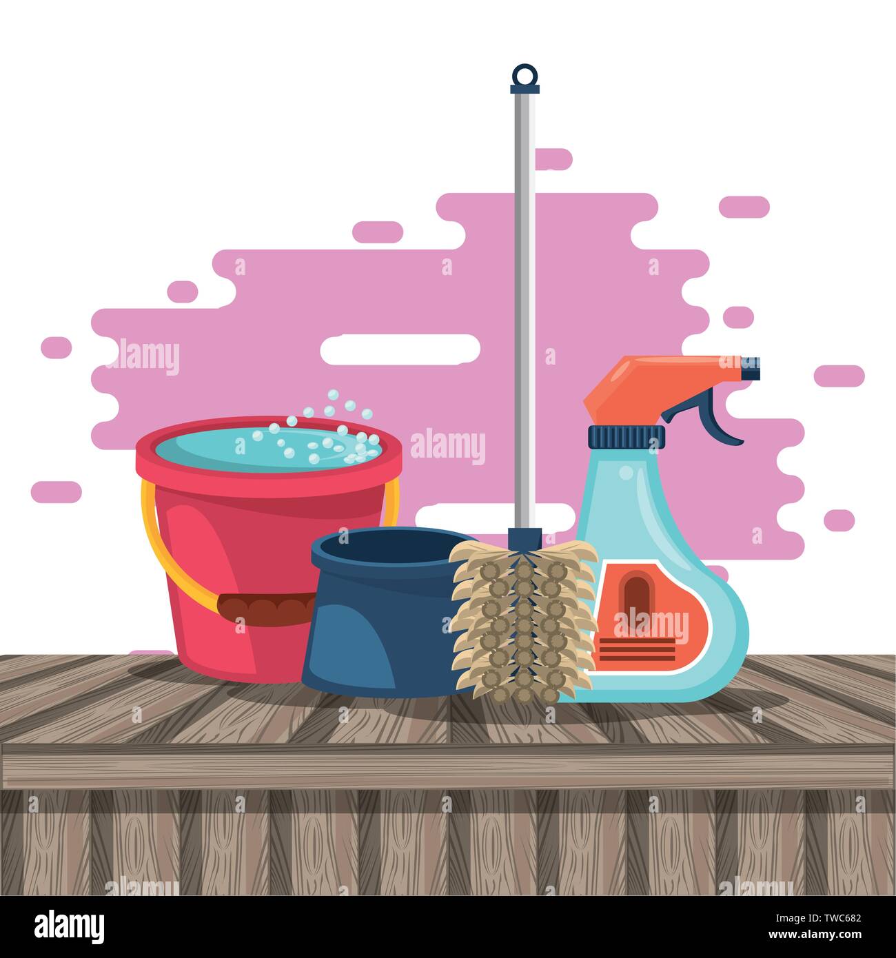 Productos de limpieza para el hogar dibujos animados Imagen Vector de stock  - Alamy
