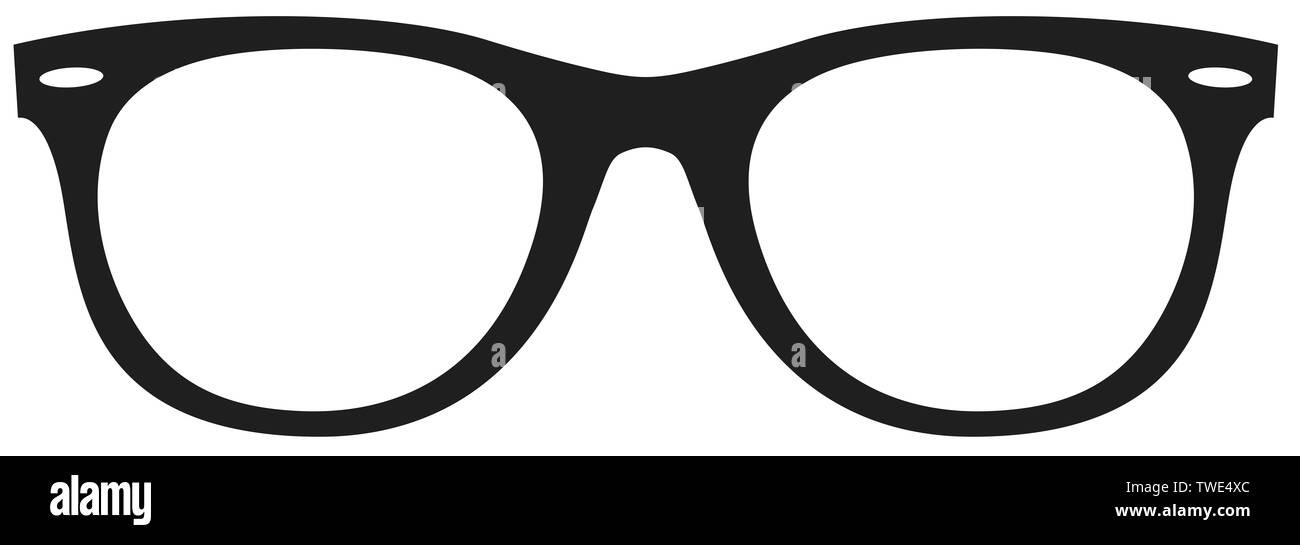 Gafas silhouette ilustración moda negro retro Foto de stock