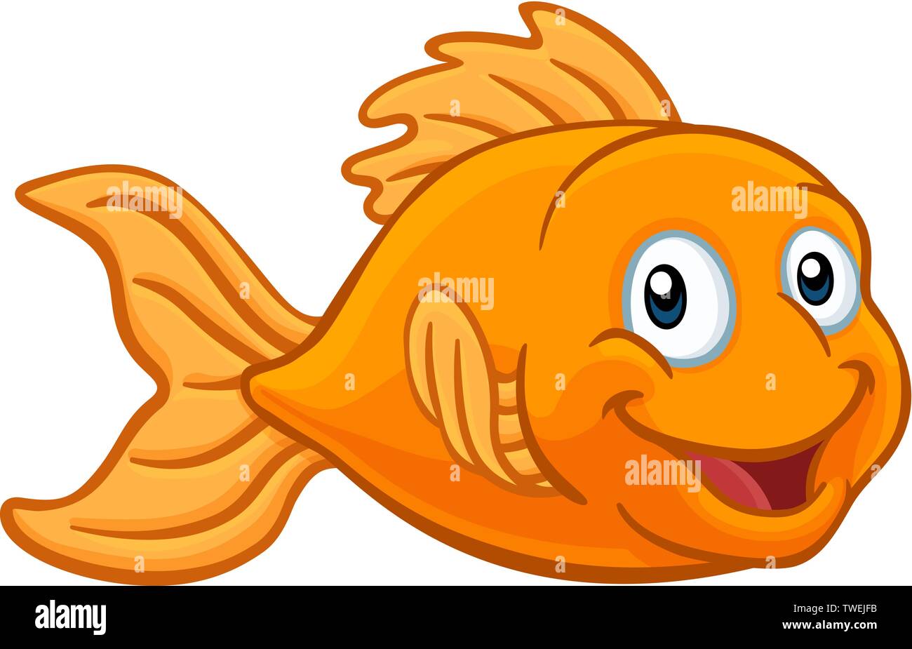 Pez Dorado o Goldfish personaje de dibujos animados Imagen Vector de stock  - Alamy