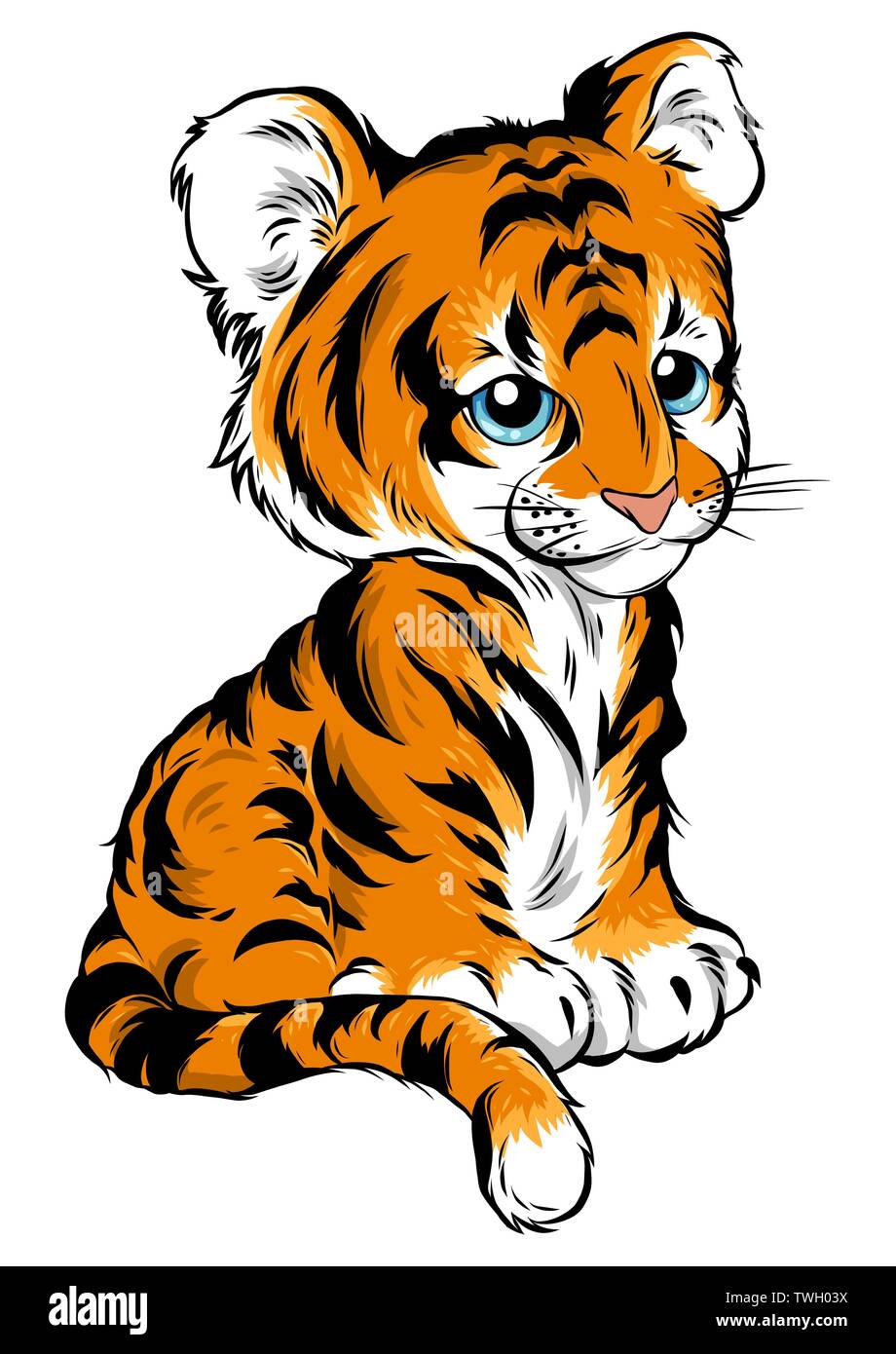 Ilustracion Vectorial De Lindo Bebe Tigre Mentiras Imagen Vector De Stock Alamy