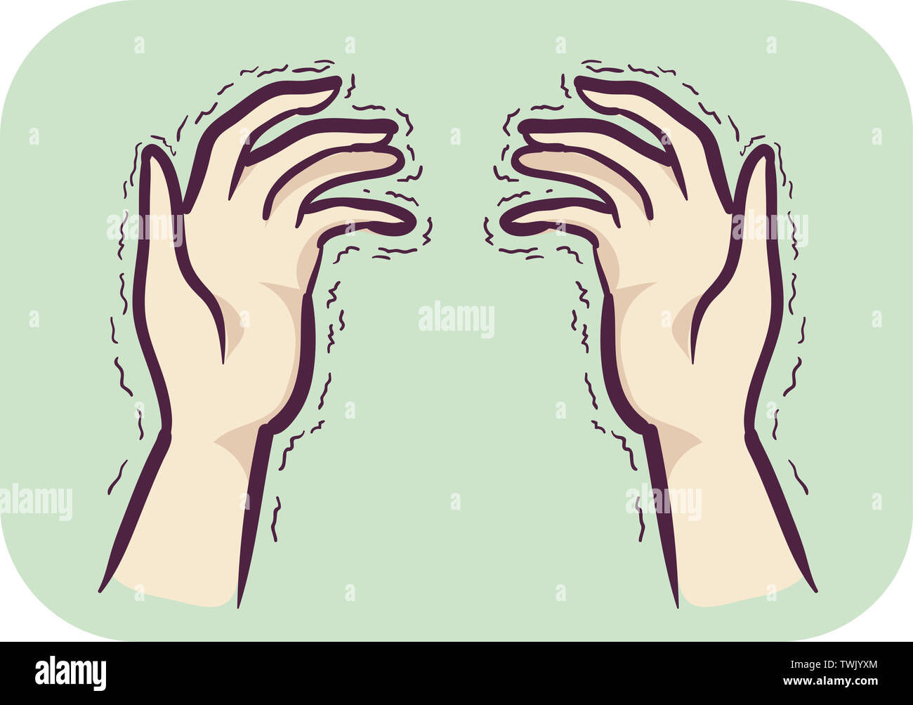 Ilustración de un apretón de manos, mostrando síntomas de temblor esencial  Fotografía de stock - Alamy