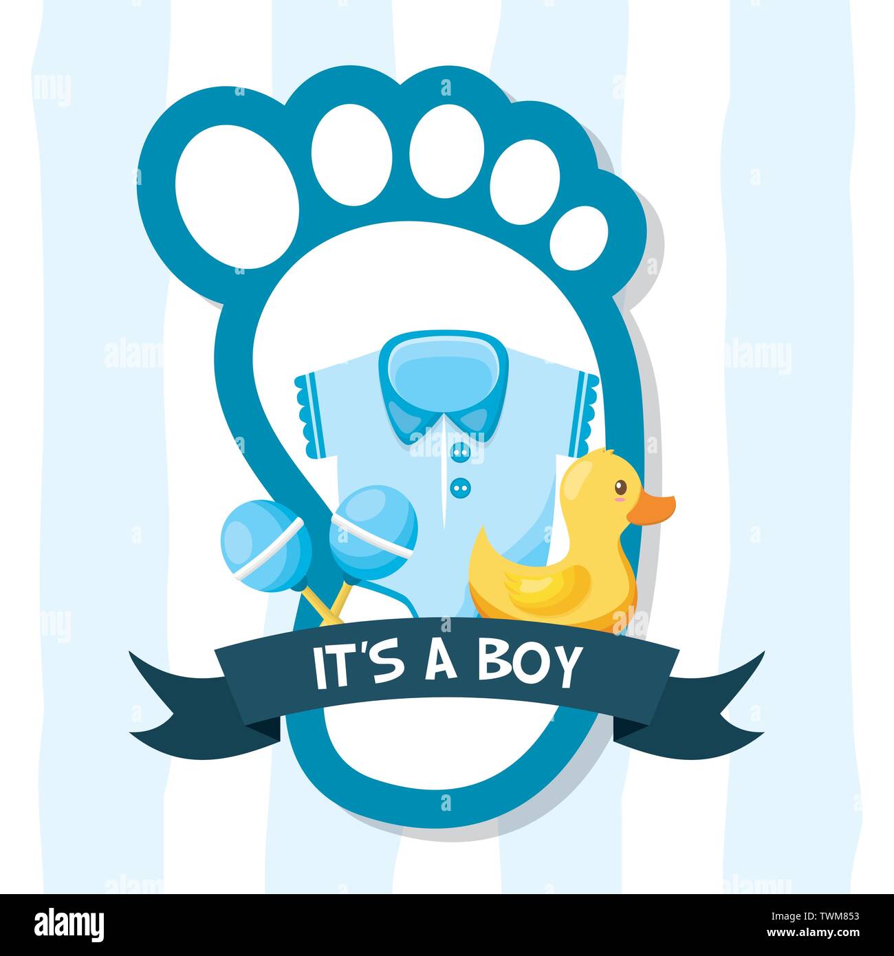 Tarjeta de baby shower decoración boy Imagen Vector de stock - Alamy
