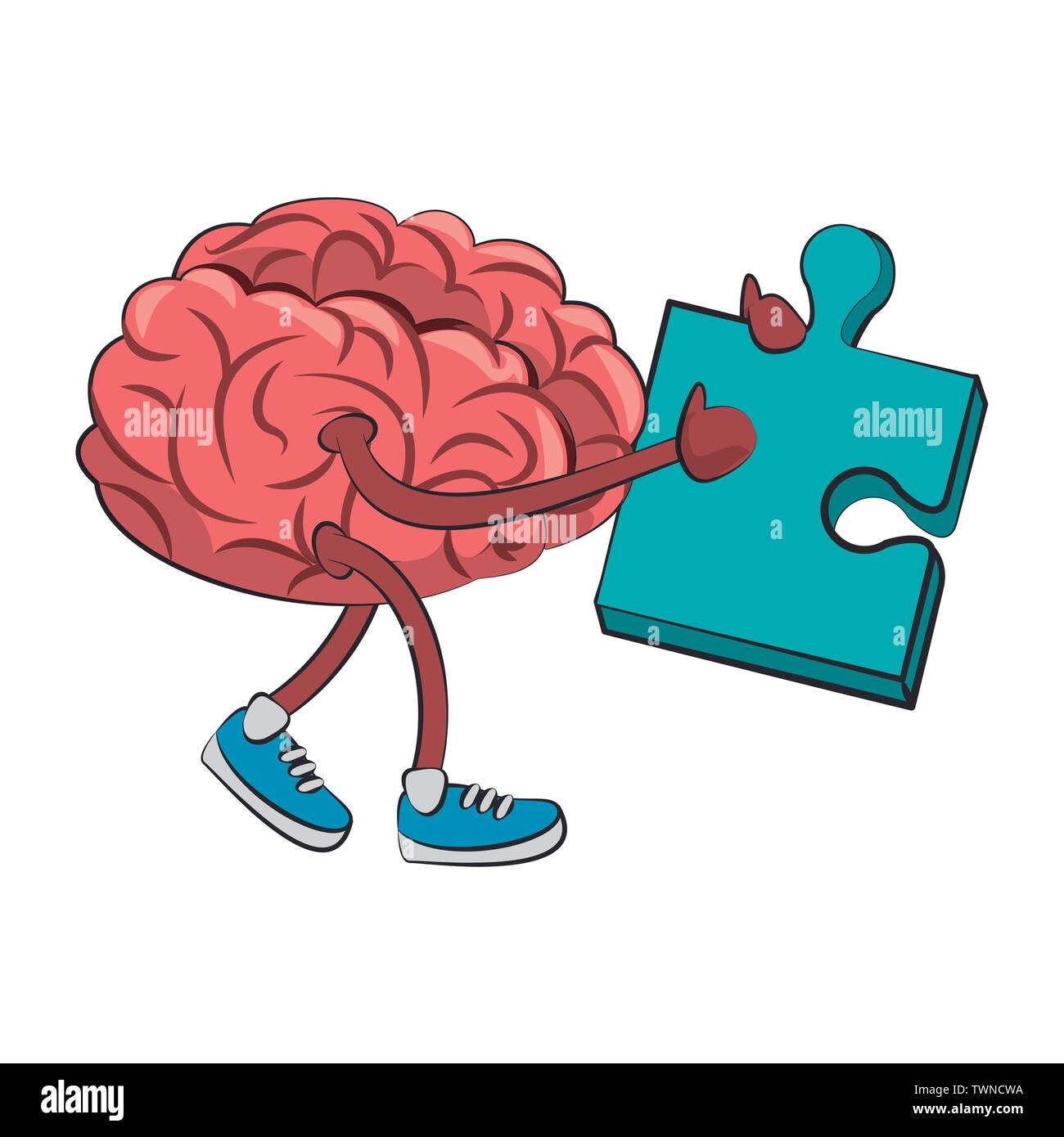 Cerebro Humano inteligencia y creatividad dibujos animados Imagen Vector de  stock - Alamy