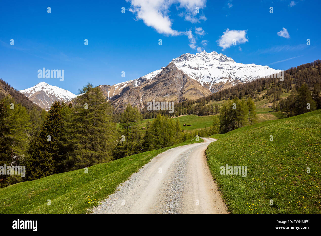Paisaje de las montañas de los Alpes en Europa Foto de stock