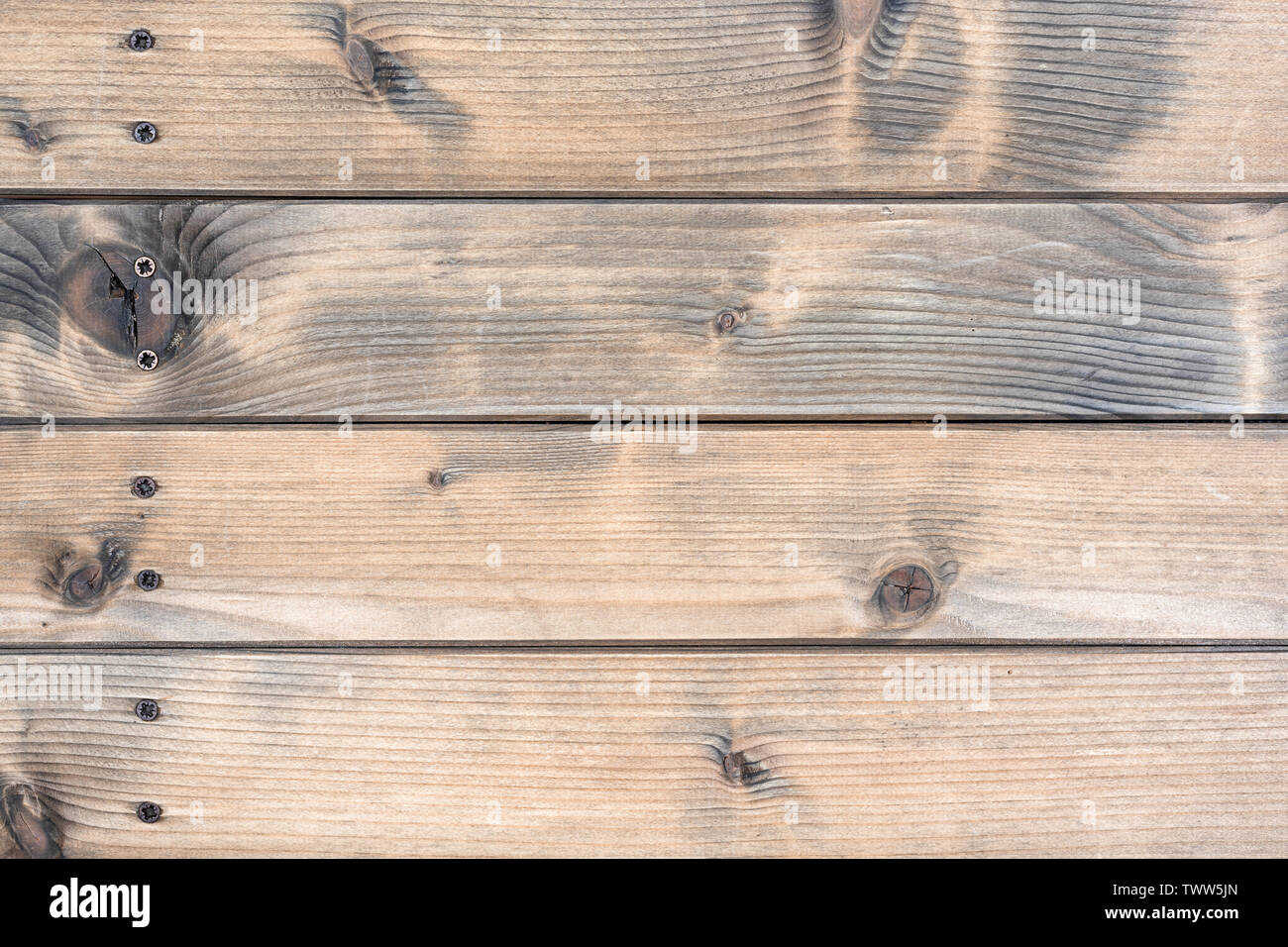 La Textura De Los Tablones De Una Vieja Mesa De Madera En Colores Calidos Fijadas Con Tornillos De Color Bronce Vintage De Fondo De Madera De Estilo Rustico Fotografia De Stock