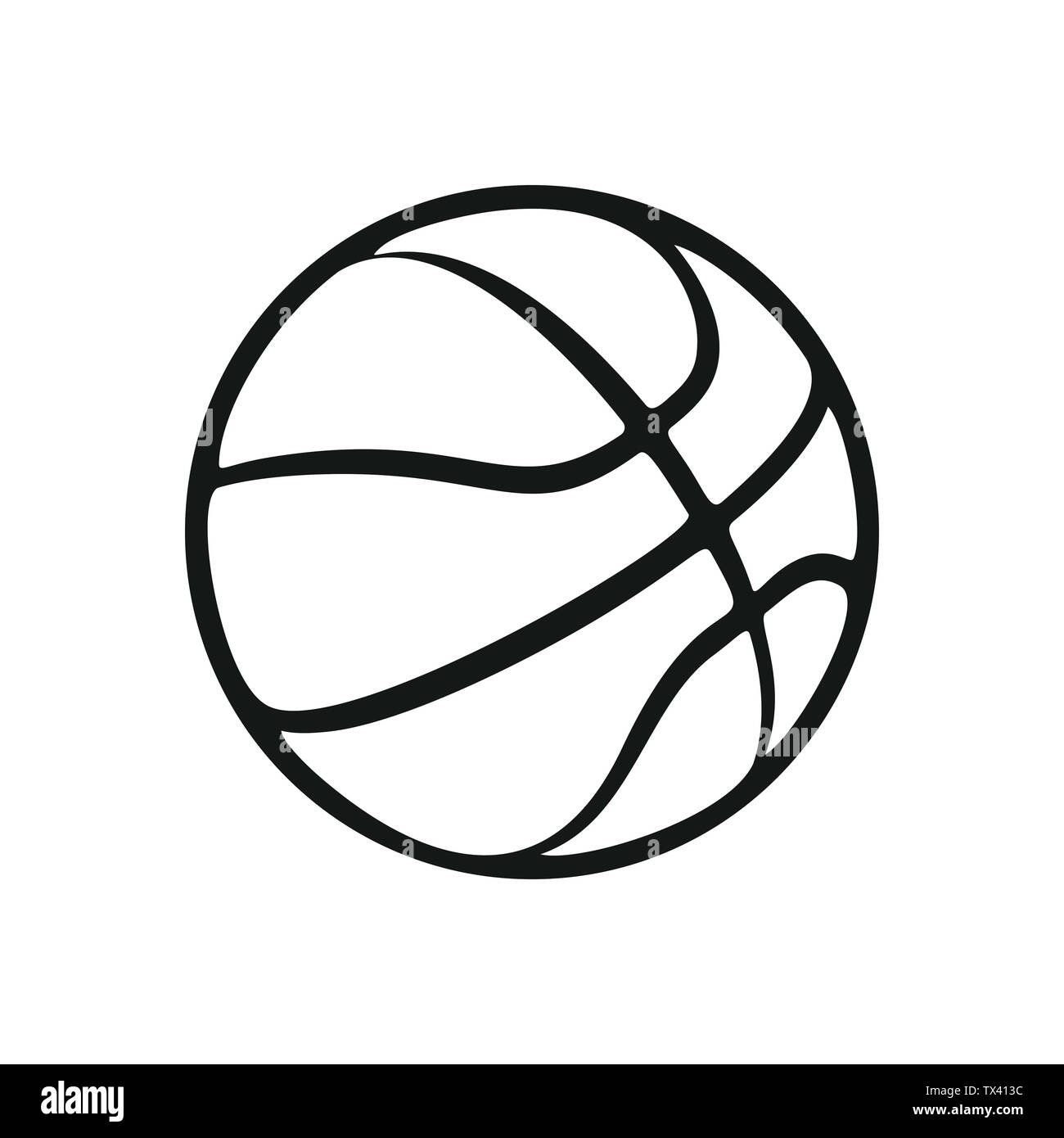 Icono del deporte. Pelota de baloncesto, llano simple plantilla de  logotipo. Emblema moderno para el deporte noticias o equipo. Ilustración  vectorial aislados Imagen Vector de stock - Alamy