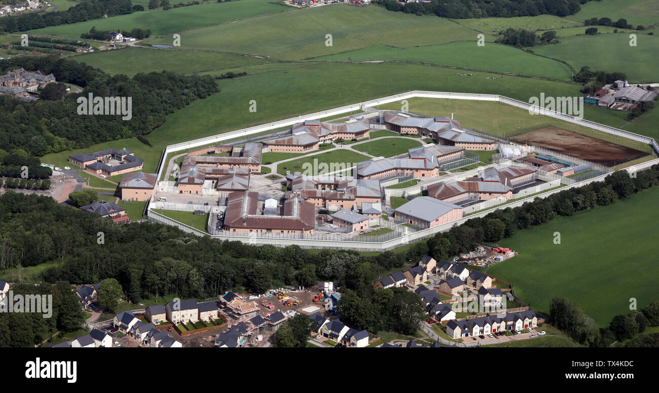 Vista aérea de la cárcel HMP Lancaster granjas, Lancashire Foto de stock
