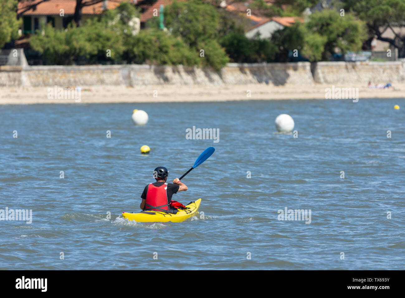 Bahía Arcachon: kayak de mar cerca de Andernos Foto de stock