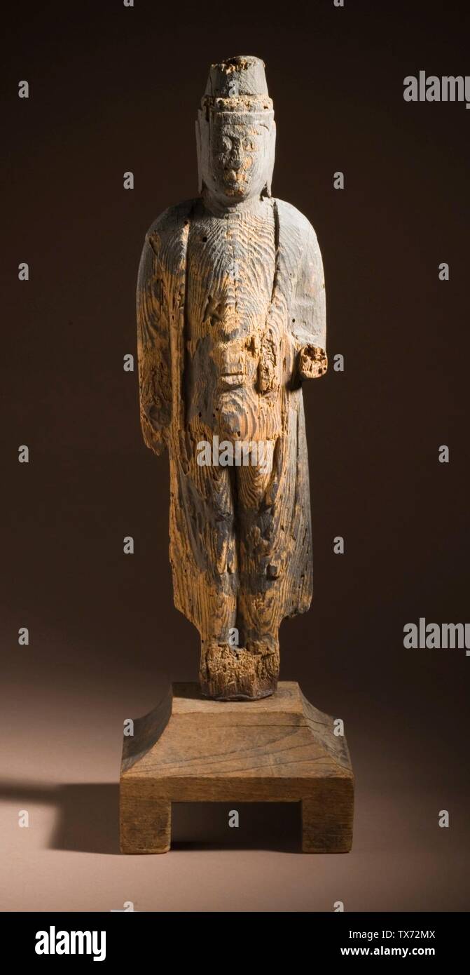Kannon; Japón, período Nara, 710-794 d.C. Madera de Escultura en base: 19 3/4 x 5 3/4 x 5 1/2 in. (50.17 x 14.61 x 13.97 cm) el arte japonés es más Bequest de Fannie y Alan Leslie (M.3.6.73.36a-b); 710-794 d.C.; Foto de stock
