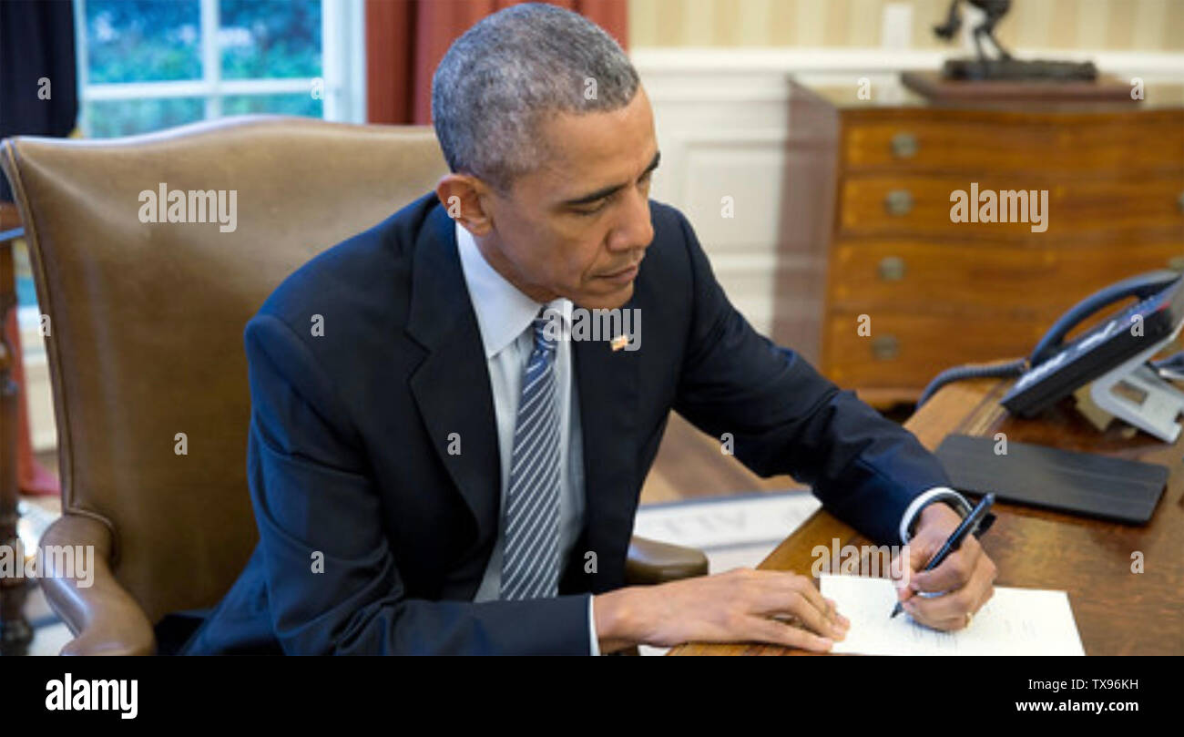 BARACK OBAMA como 44º Presidente de los Estados Unidos alrededor de 2012. Foto: Casa Blanca Foto de stock
