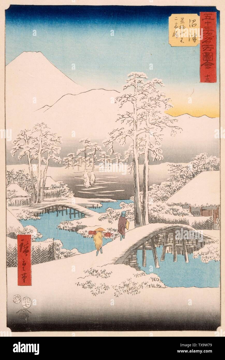 Ae Aeœ Eªz Zaº Ae e A A Sa A Ae Ae A Aeÿ A A E Aºœe A ªae M T Fuji Y Mt Ashigara De Numazu En Tiempo Claro Despues De Una Caida De Nieve Japon 1855 Alternate Numazu Ashigarayama Serie Fujiukibare Vistas Famosas
