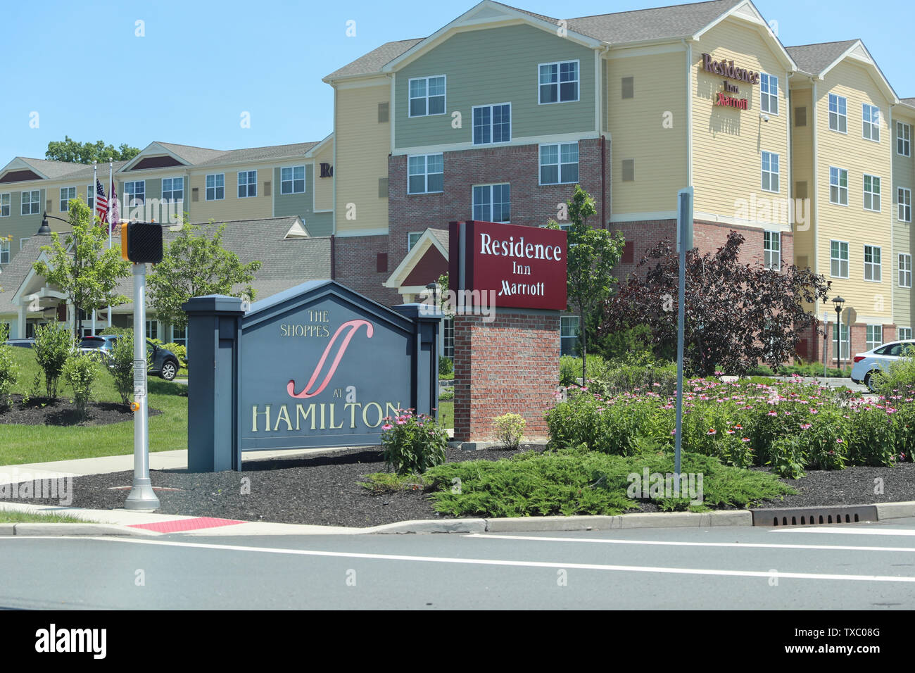 Hamilton, Nueva Jersey - Junio 23, 2019:signo para el Residence Inn Court House, un All Suite Hotel de estancia prolongada, by Marriott - Imagen Foto de stock