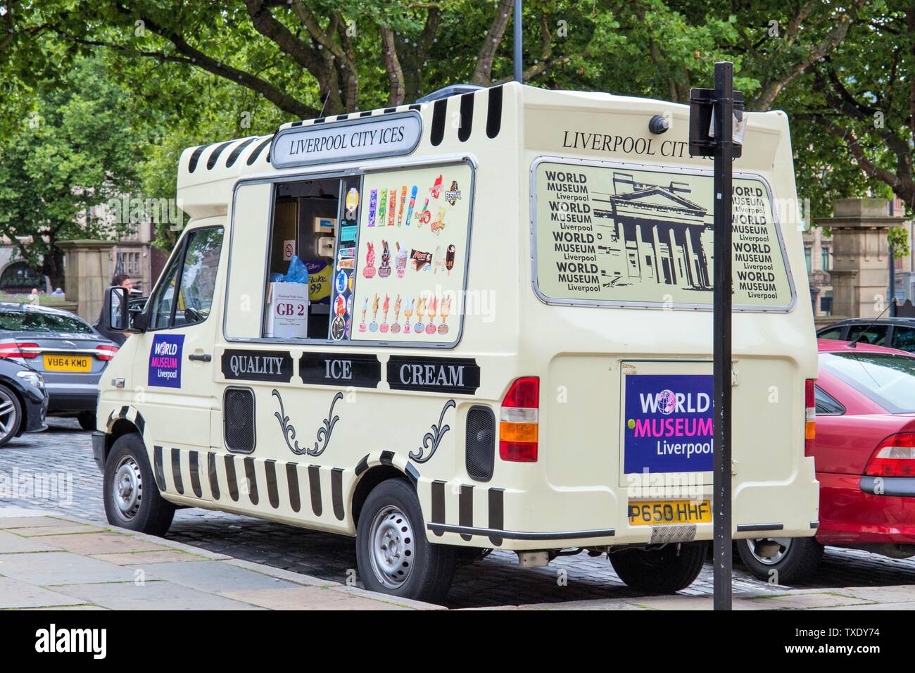 Furgoneta de helados, Liverpool, Inglaterra, UK, Reino Unido Foto de stock