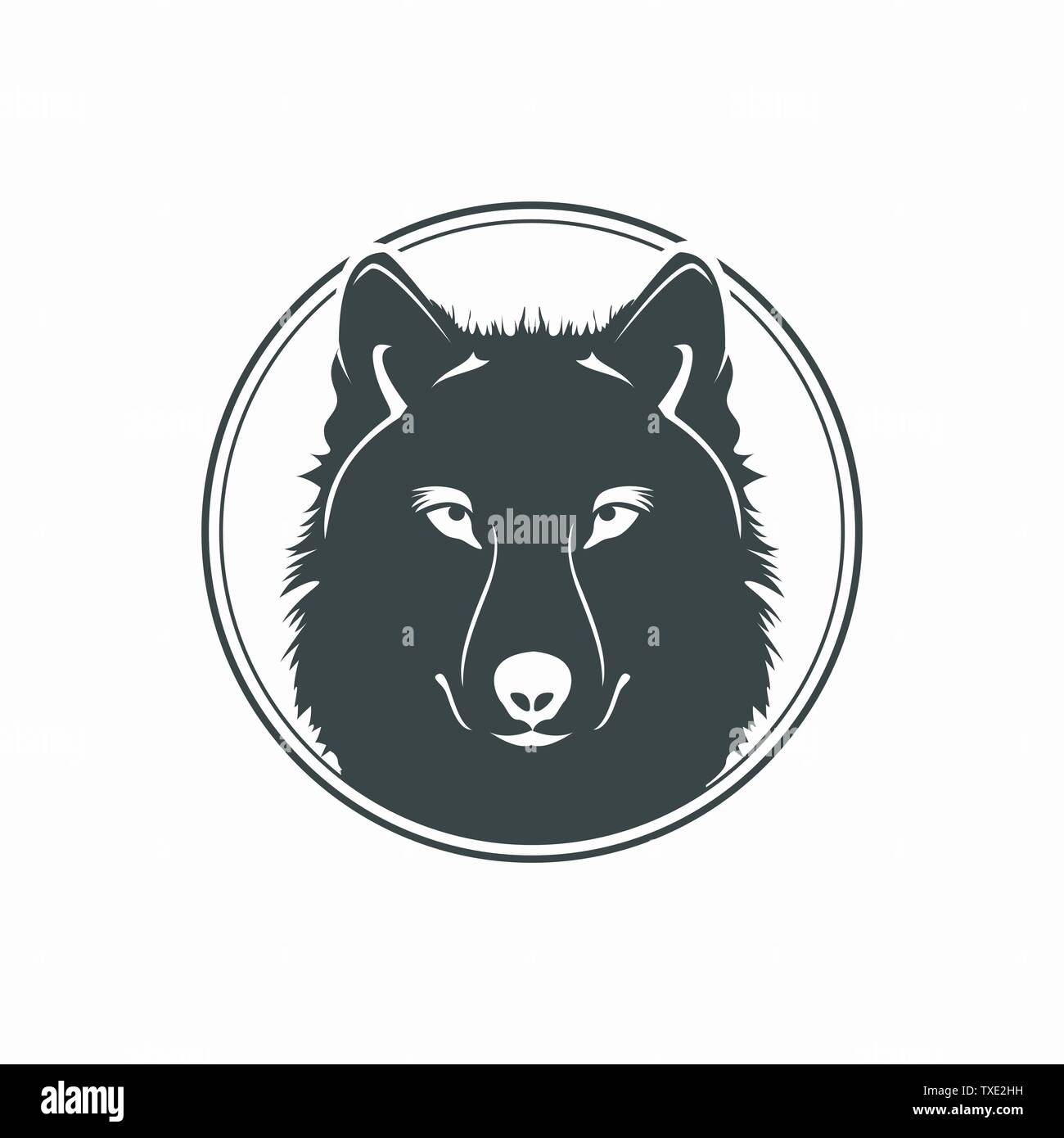 El diseño del logotipo de Lobo salvaje Ilustración del Vector