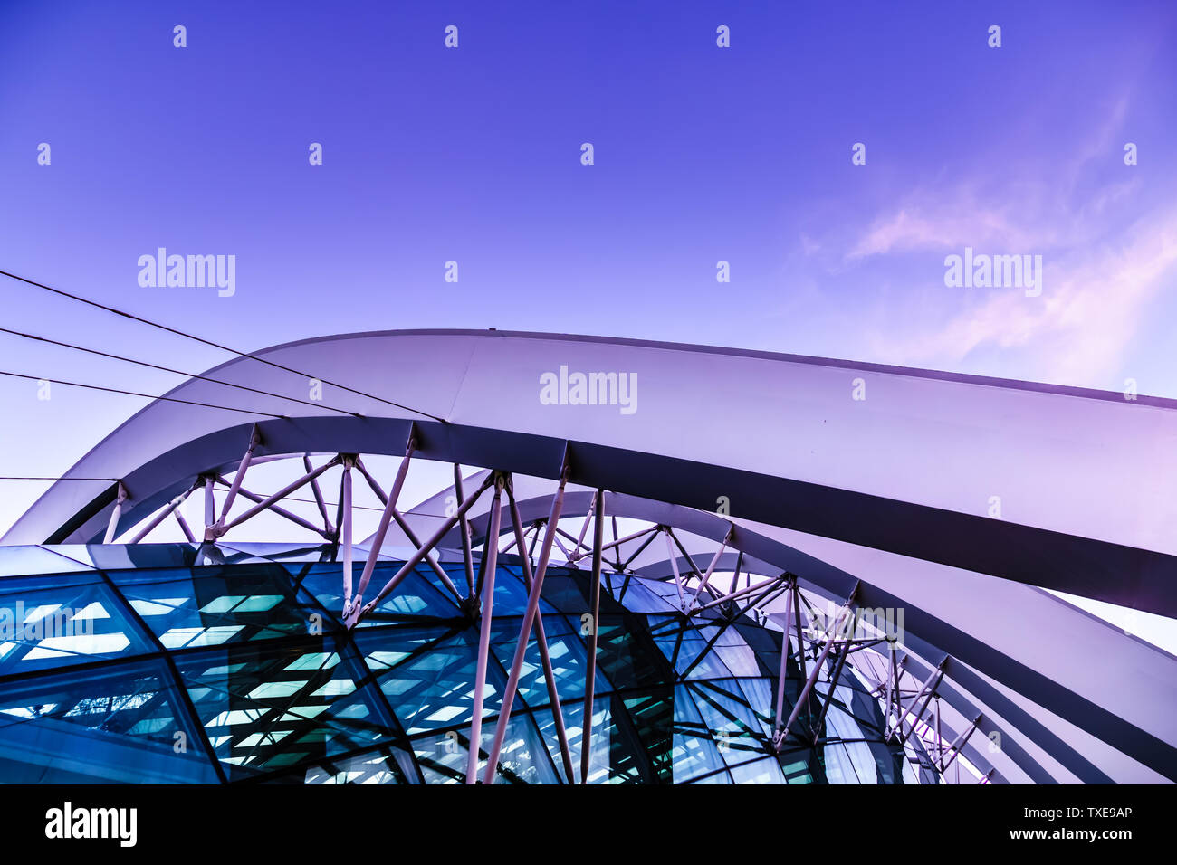 Singapur - Mar 15, 2019: los jardines junto a la bahía, las características de la arquitectura exterior de la cúpula del flujo. Foto de stock