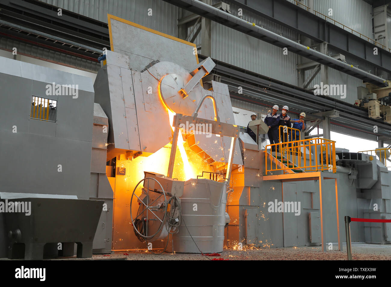 Fundición de hierro y acero industria en plantas de fabricación de
