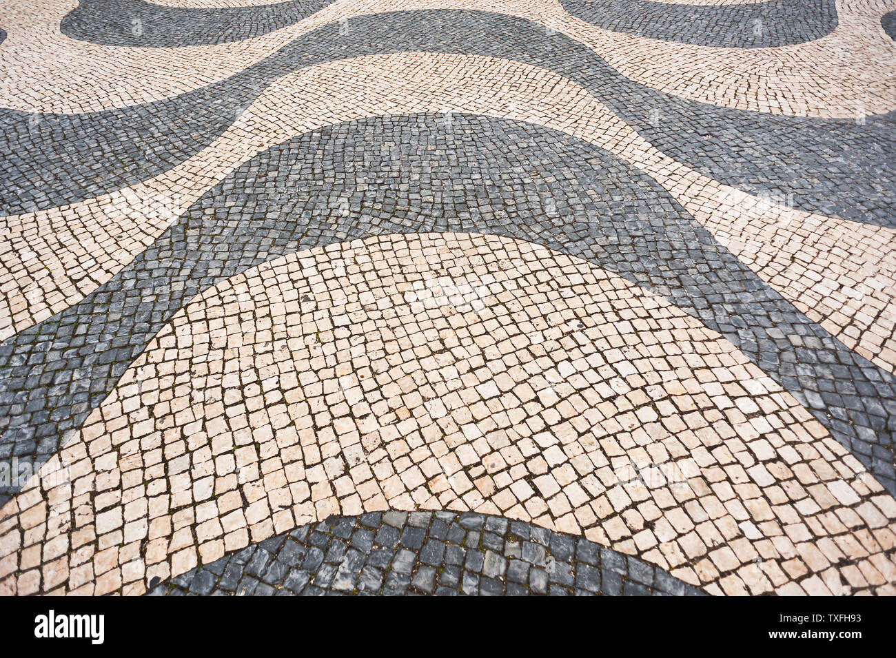 Pavimento tradicional portuguesa (cobblestone), Lisboa, Portugal