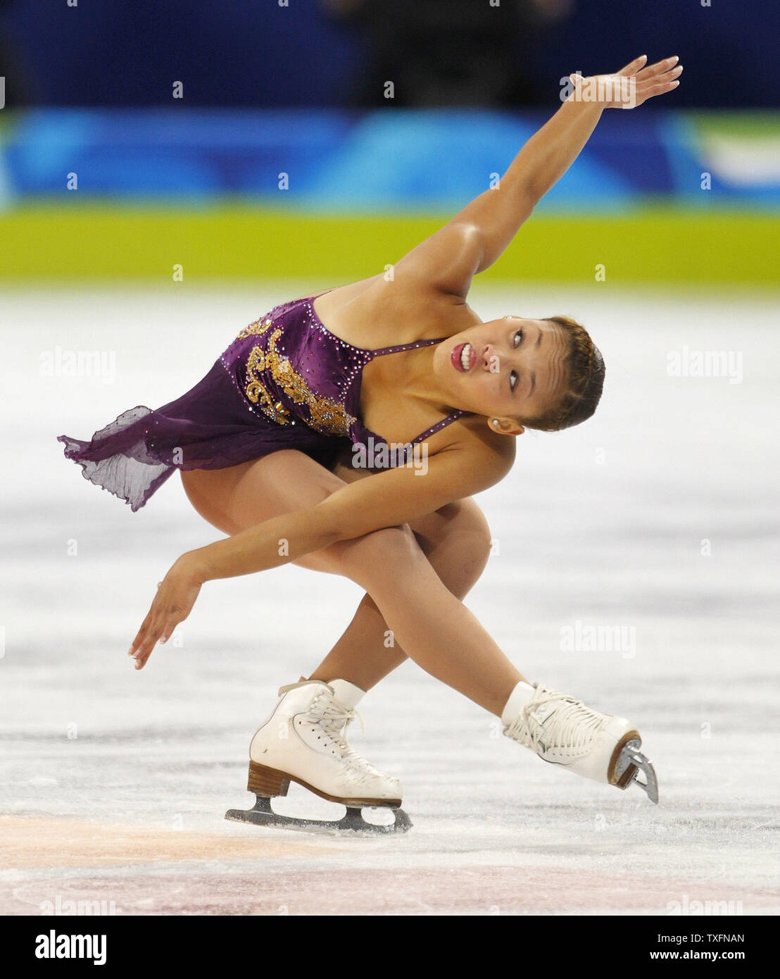 Patines su programa corto en la sección de mujeres de la competición de patinaje  artístico en los Juegos Olímpicos de Invierno de 2010 en Vancouver, Canadá,  el 25 de febrero de 2010.