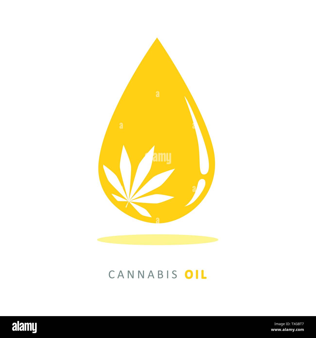 Medicina gota de aceite de cannabis y marihuana leaf ilustración vectorial EPS10 Ilustración del Vector