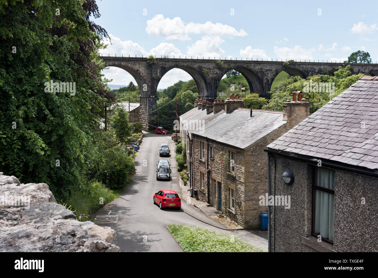 El viaducto ferroviario Ingleton redundantes, North Yorkshire. Foto de stock