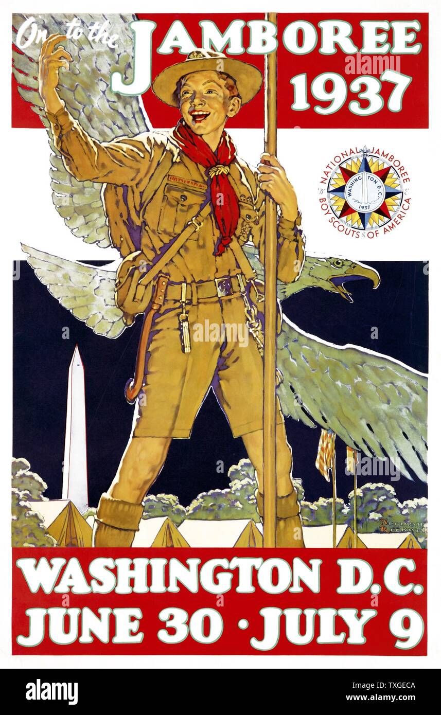 Póster para el Jamboree de 1937, Washington D.C. Foto de stock