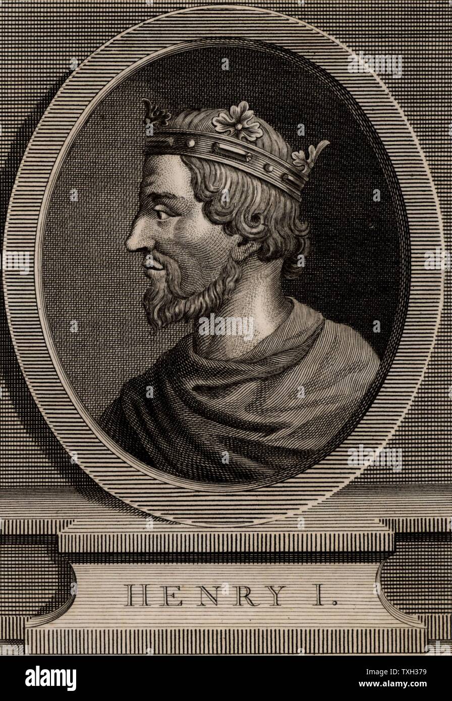 Enrique I (C1005-1060), rey de Francia desde 1031. Hijo de Roberto II y nieto de Hugh Capet, el fundador de la dinastía de los Capetos. Copperplate grabado 1793. Foto de stock