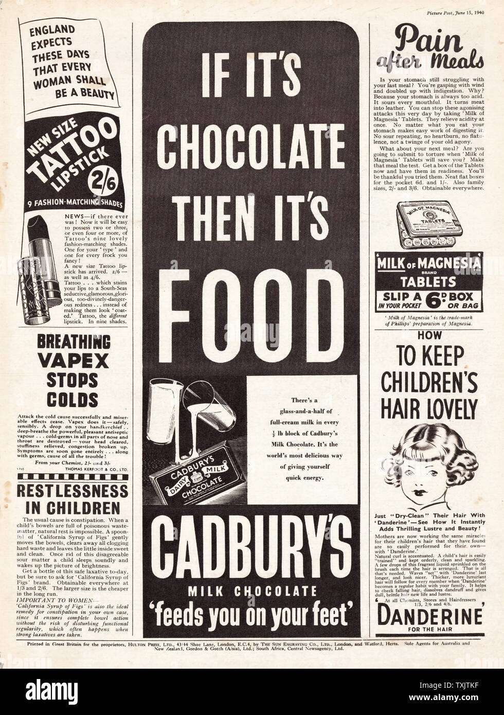 Cadburys chocolate ad fotografías e imágenes de alta resolución - Alamy