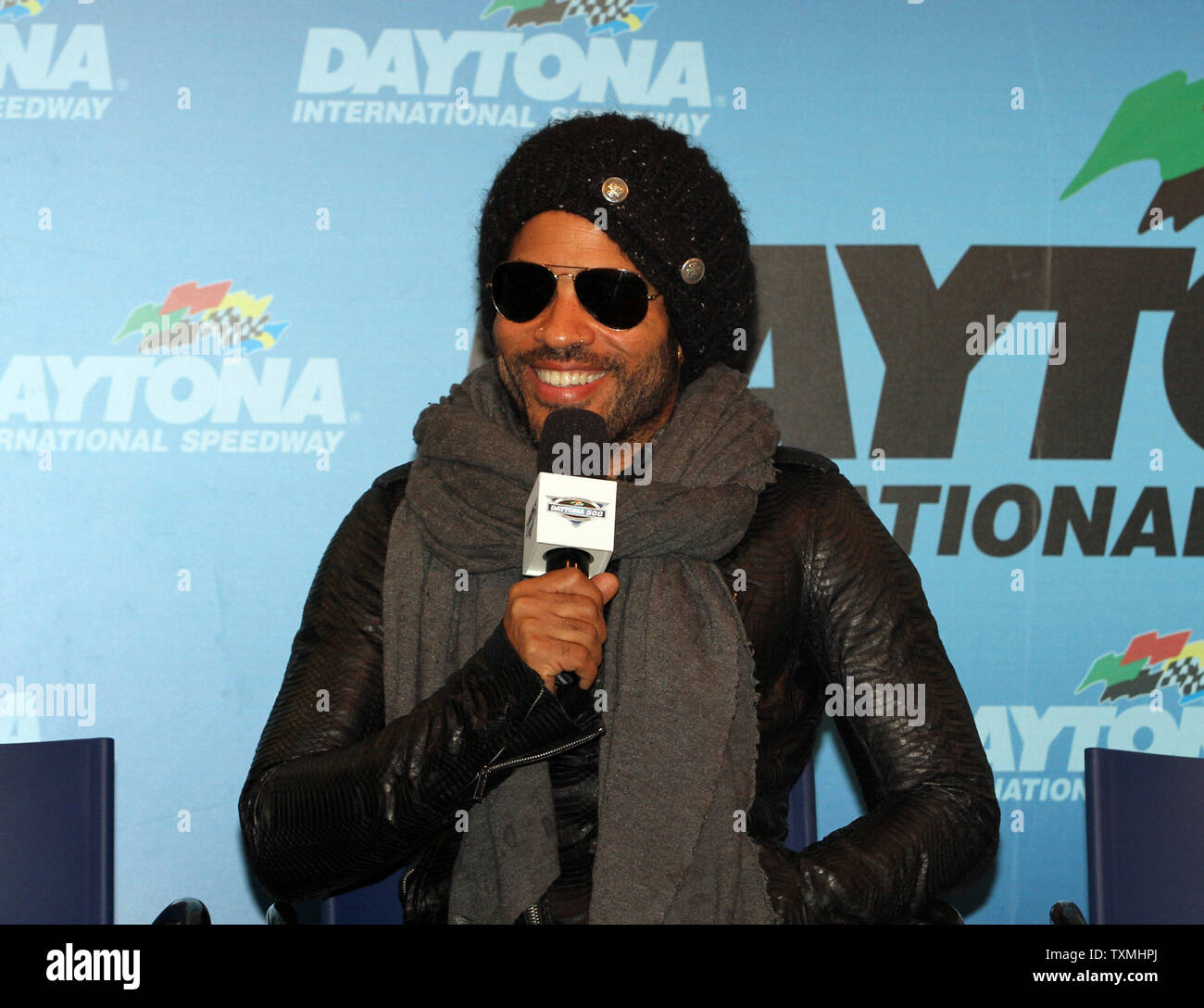 Lenny Kravitz attens basculante a Daytona 500 conferencia de