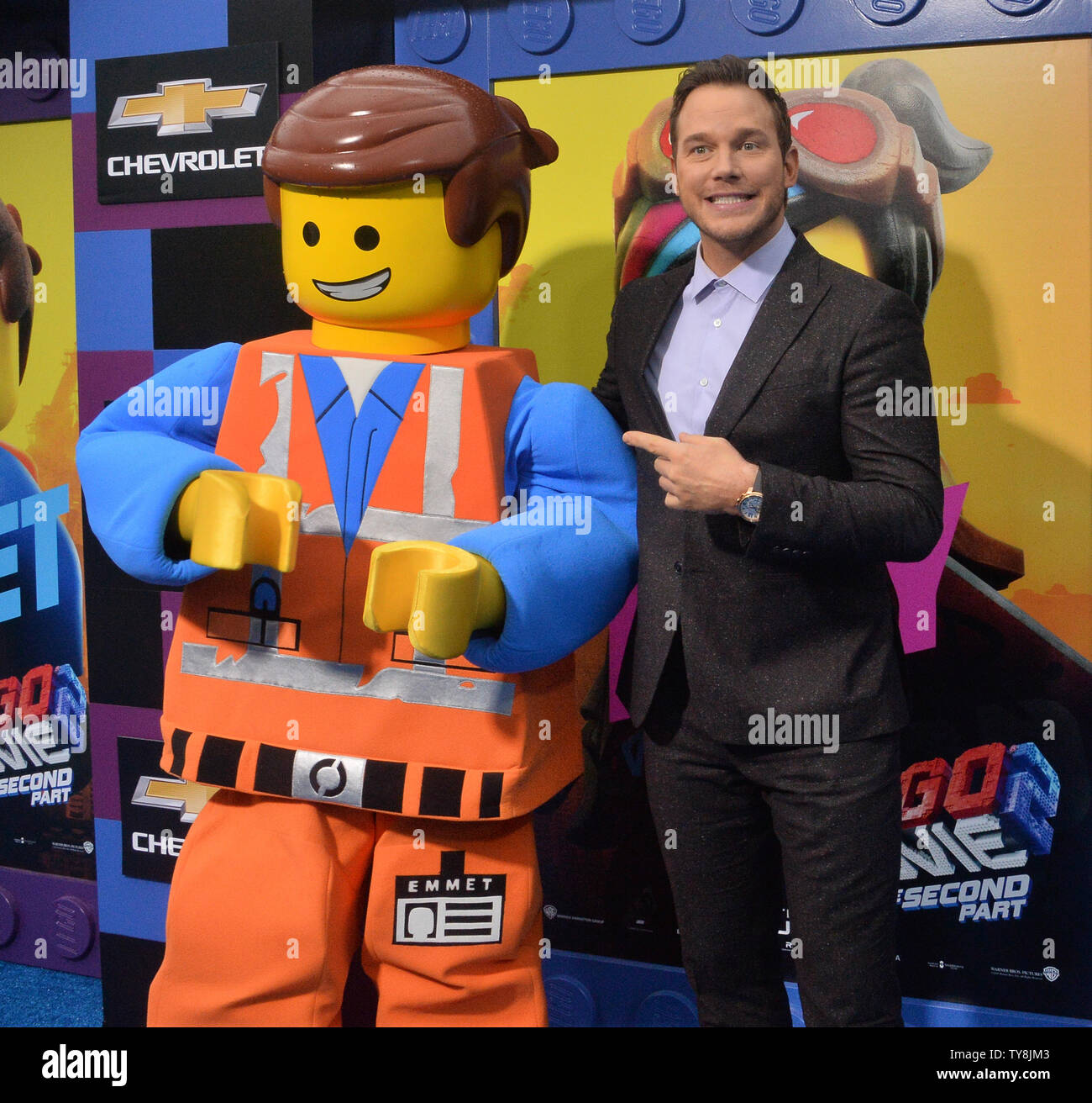 Miembro del Reparto Chris Pratt asiste al estreno de la Motion Picture  animada comedia musical 'Lego Movie 2: La Segunda Parte" en el Regency  Village Theater en la sección de Westwood de