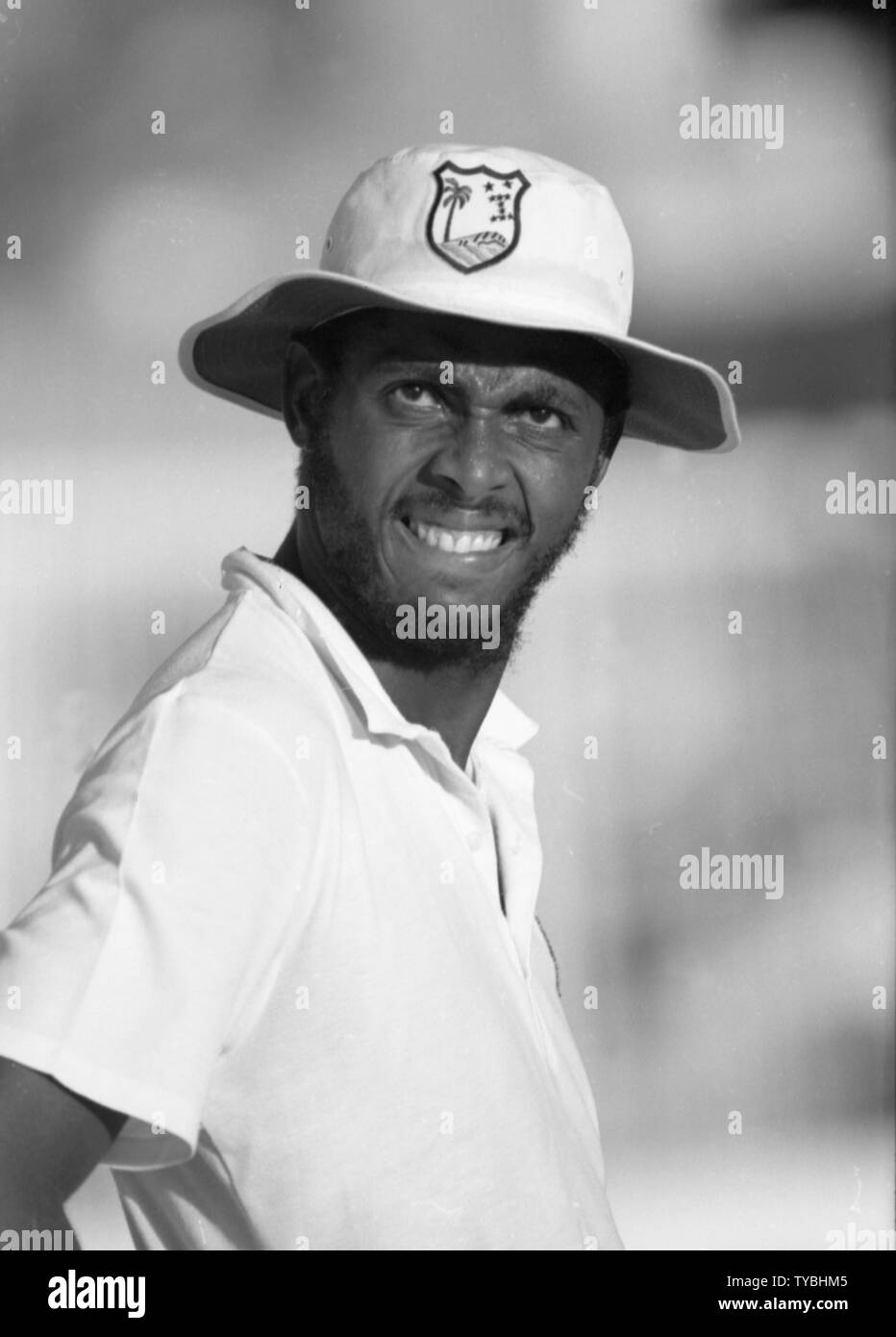 Cricket 1991 Courteney Walsh - West Indies Foto por Tony Henshaw Foto de stock