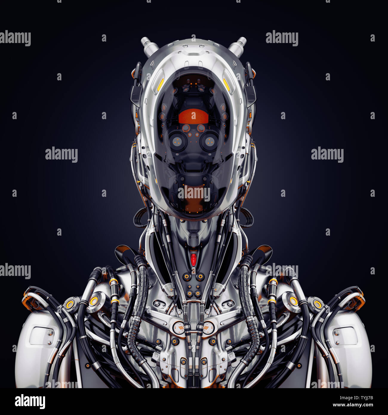 En la parte superior del cuerpo robótico, ilustración 3d Fotografía de  stock - Alamy