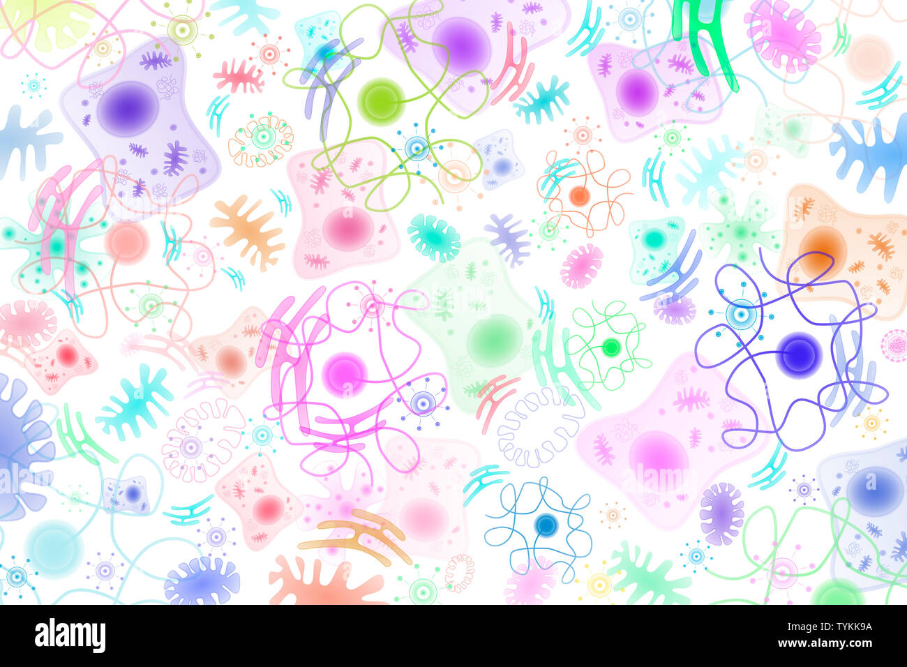 Biología Sintética - Vida sintética - Synthetic Nanoecosystem - Resumen ilustración Foto de stock