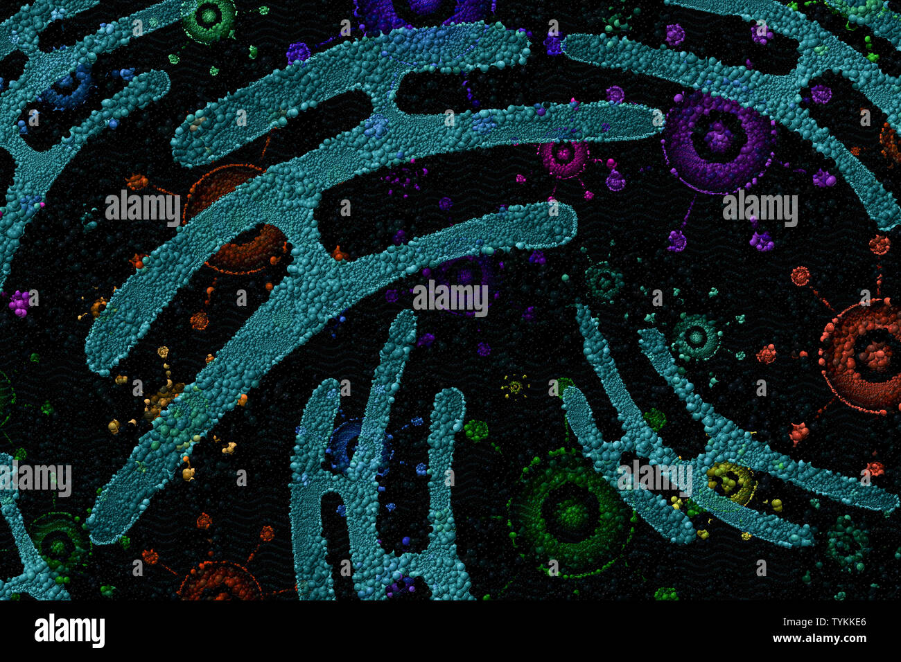Biología Sintética - Vida Artificial - Resumen ilustración Foto de stock