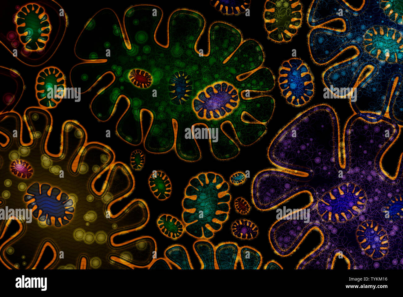 Biología Sintética - Vida Artificial - Resumen ilustración Foto de stock
