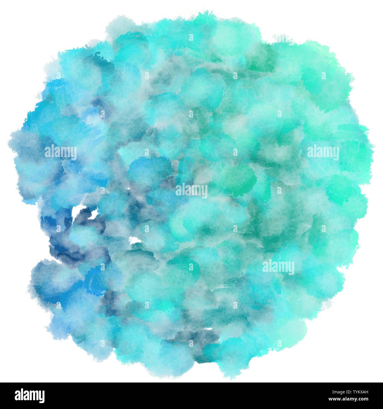 Acuarela azul cielo, verde mar claro y color lavanda. circular pintura  gráfica ilustración de fondo Fotografía de stock - Alamy