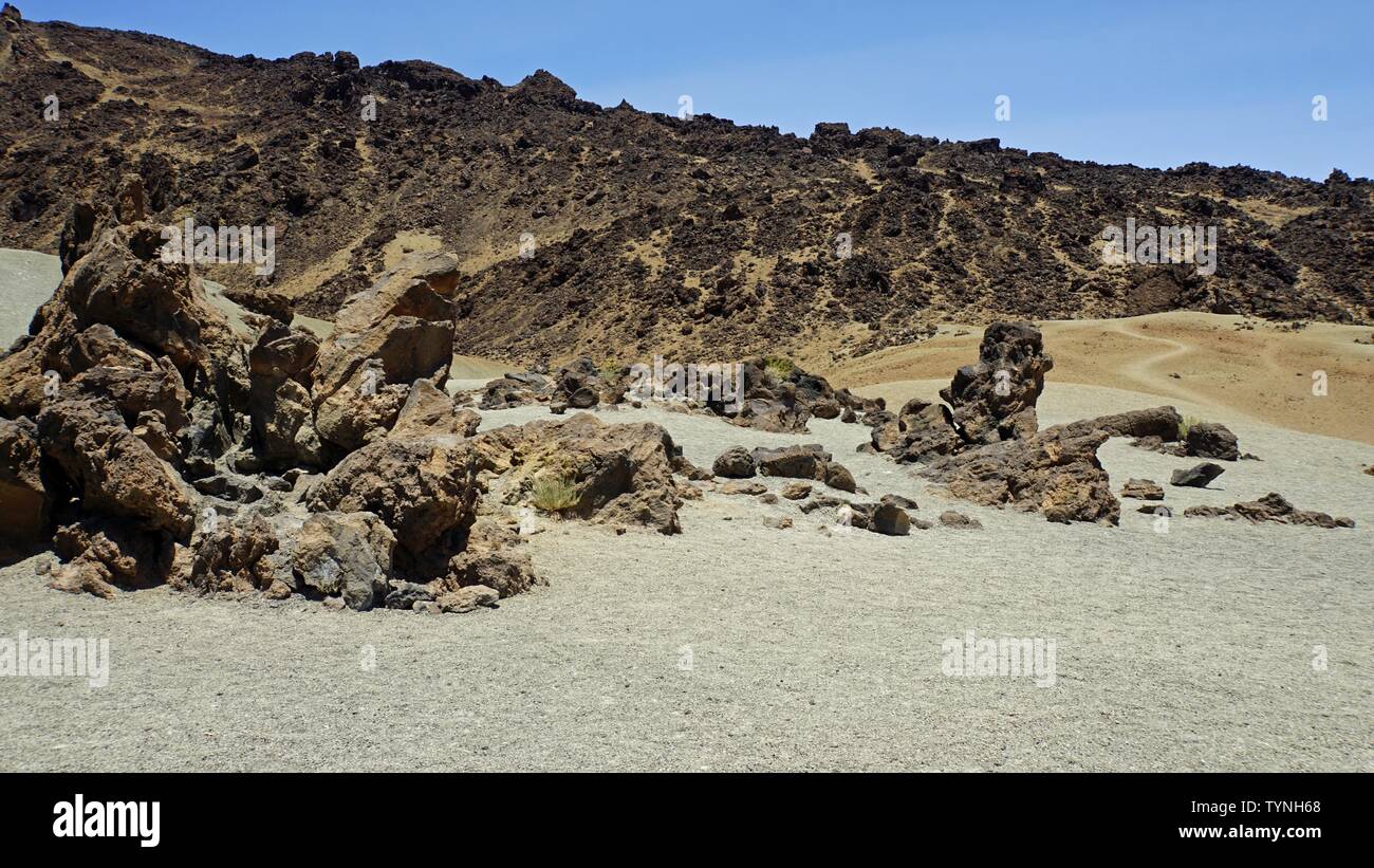 Áspera de landscpae volcánico Teide en Tenerife Foto de stock