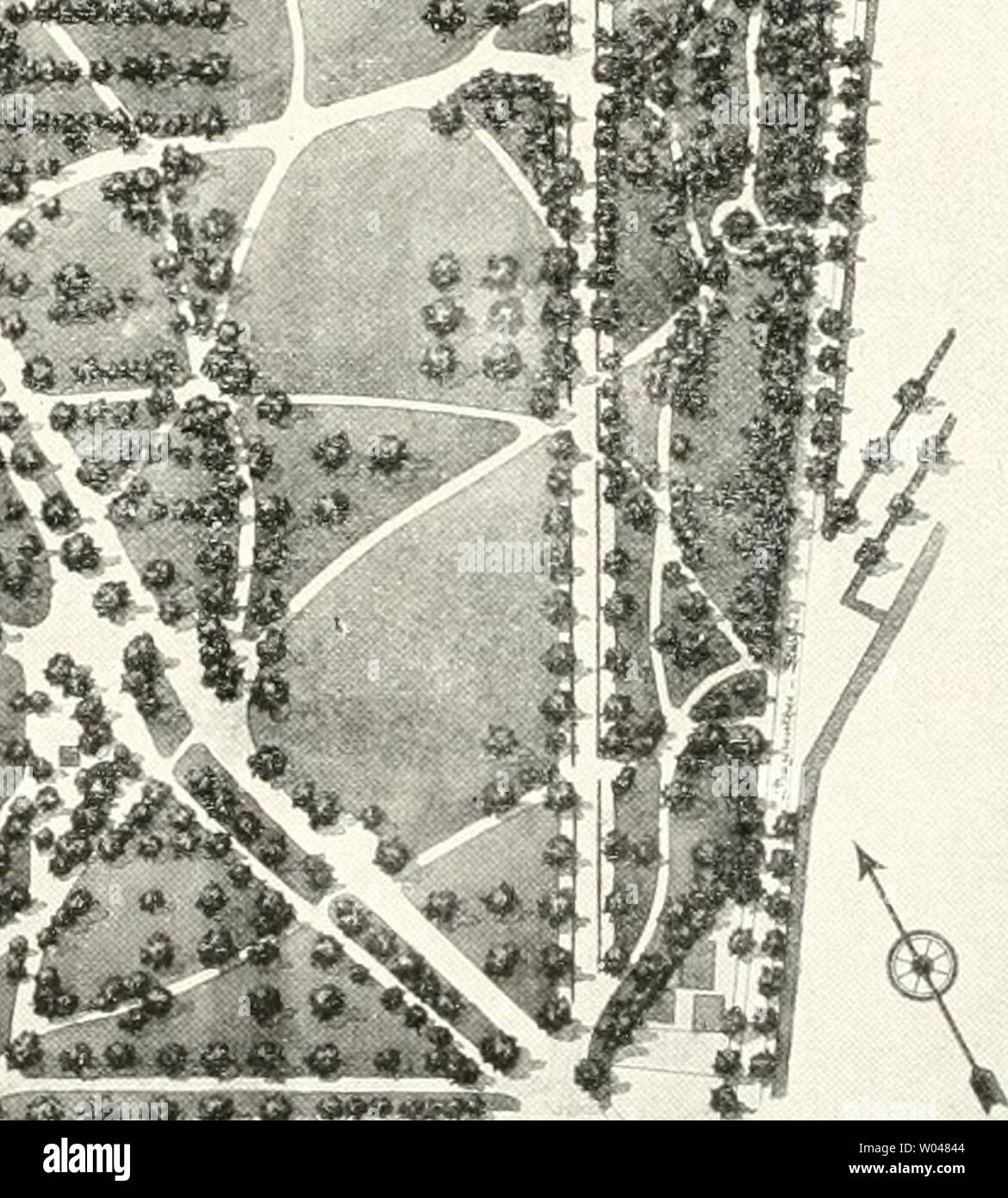 Imagen de archivo de la página 243 de Die Gartenkunst (1899). Die Gartenkunst diegartenkunst08deut Año: 1899 Otl-Wl(&GT;ir.Â"l" f 1000. NÃ¼Rnberg. Lageplan des Maxfeldparkes vor 1882. Mit der Bestimnuing Ã¼berwies. sie zur Ausgestaltung des als zu verwruden Maxfeldes Stadtpark. En ihm sollte auch eine Parkrestauration gleichzeitig erbaut werden. Auf diese Weise kam NÃ¼rnberg zu seinem Stadtpark: die Stadt mufste natÃ¼rlich noch li (â d e u t e n d e s u mm e n voi' allem zum Bau der Restauration aufwen- den. FÃ¼R die Gestaltung des Stadtparks waren fÃ¼r Kowalleck wieder die alten BÀ¤ume ser- stimme Foto de stock